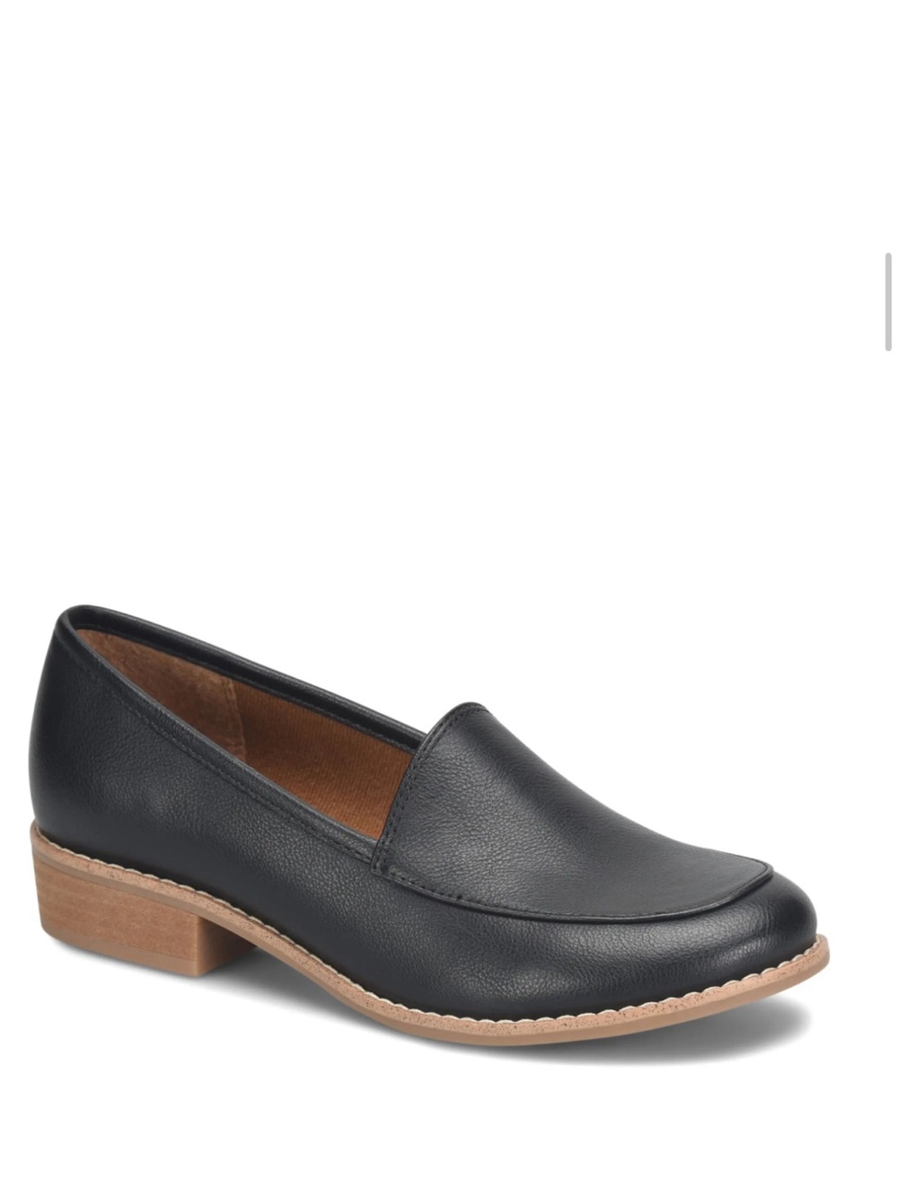 EUROSOFT Norena Slip-On Black Leather Loafer, Women’s 7.5 M